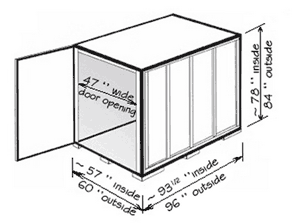 We Come 2 U Storage Container Dimensions Diagram