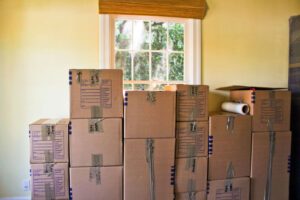 moving boxes in a house